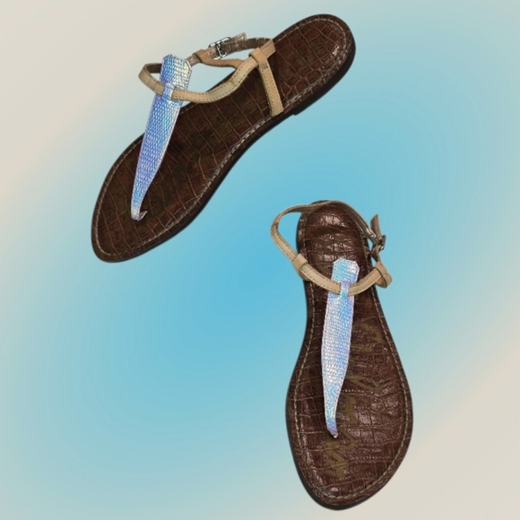 Sam Edelman Women's Gigi T-Strap Flat Sandals - Picture 1 of 5